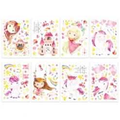 Wandtattoo - Einhorn - Set 2 -Wohndeko 247024 4251450927379 papierdrachen wandtattoo einhorn set 2 01