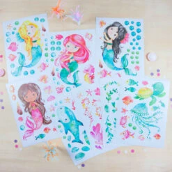 Wandtattoo - Meerjungfrau - Set 1 -Wohndeko 247025 4251450925719 papierdrachen wandtattoo meerjungfrau set 1 02