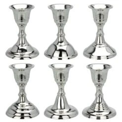 Kerzenständer - Ca. 6 X 6 X 8,8 Cm - 1 Stück - Silber