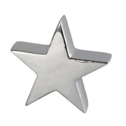Stern, Aus Silber-glänzendem Keramik, 20,5x6,5x19,5 Cm 5 Stern, Aus Silber-glänzendem Keramik, 20,5x6,5x19,5 Cm -Wohndeko 4016096212384 4016096212391 stern silber