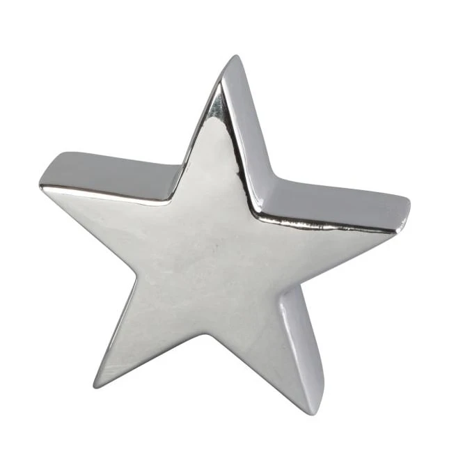 Stern, Aus Silber-glänzendem Keramik, 20,5x6,5x19,5 Cm 4 Stern, Aus Silber-glänzendem Keramik, 20,5x6,5x19,5 Cm – Bild 2