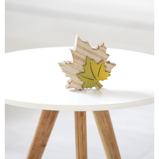 Deko-Blatt - Aus Holz - Ca. 13 X 11 X 2,5 Cm - Grün 4 Deko-Blatt - Aus Holz - Ca. 13 X 11 X 2,5 Cm - Grün – Bild 2