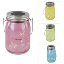 LED-Solarlampe - Aus Glas - 8 X 14 Cm - 1 Stück 15 LED-Solarlampe - Aus Glas - 8 X 14 Cm - 1 Stück -Wohndeko alle21