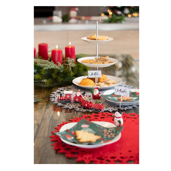 Platzset - Sterne - Aus Filz - Ø = 45 Cm - Rot 3 Platzset - Sterne - Aus Filz - Ø = 45 Cm - Rot