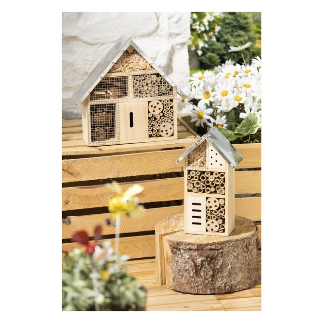 Insektenhotel - Aus Holz - Ca. 15 X 9 X 26 Cm 3 Insektenhotel - Aus Holz - Ca. 15 X 9 X 26 Cm