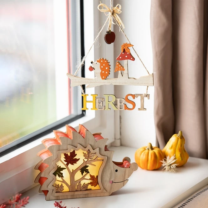 LED-Igel - Aus Holz - Ca. 19,5 X 4,5 X 13,5 Cm 3 LED-Igel - Aus Holz - Ca. 19,5 X 4,5 X 13,5 Cm