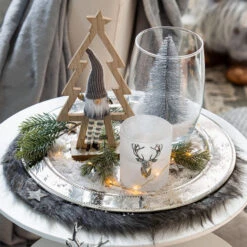 Teelichtglas - Rentier - Ca. 9 X 10 Cm - 1 Stück