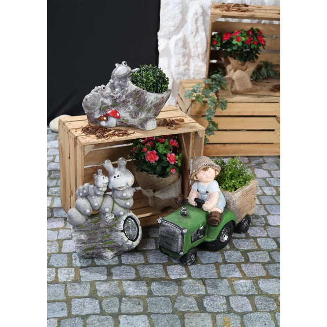 Pflanzgefäß - Aus Magnesia - Junge - 47 X 18 X 35 Cm 3 Pflanzgefäß - Aus Magnesia - Junge - 47 X 18 X 35 Cm