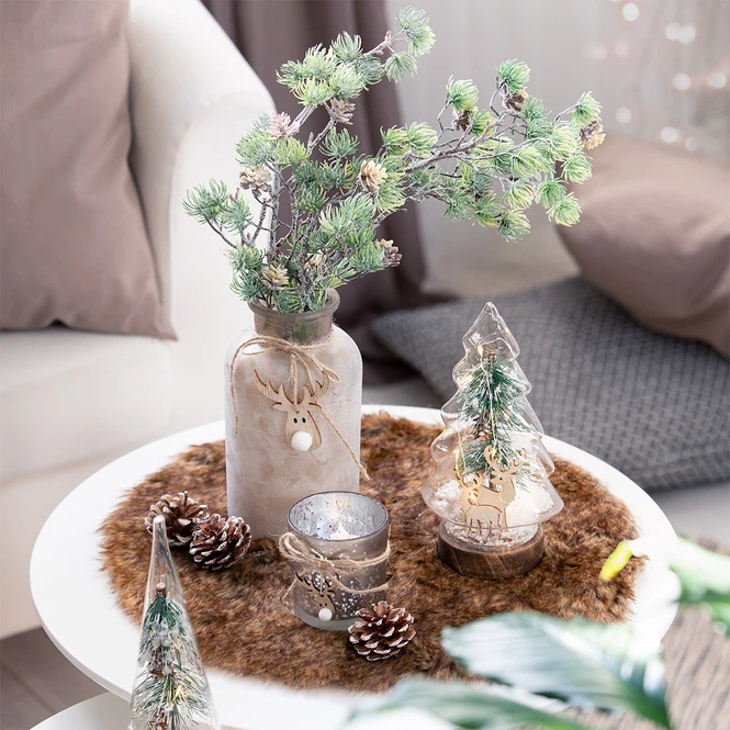 Teelichtglas - Rentier - Ca. 7,5 X 8 Cm - 1 Stück 3 Teelichtglas - Rentier - Ca. 7,5 X 8 Cm - 1 Stück