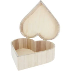 Dekokästchen - Herz - Aus Holz - Natur - 20 X 19 X 8 Cm