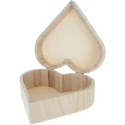 Dekokästchen - Herz - Aus Holz - Natur - 16,5 X 16 X 7 Cm