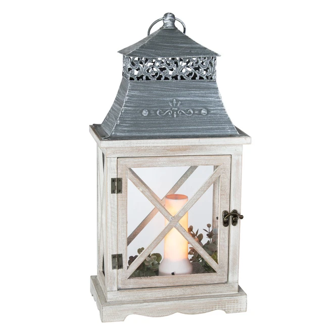 Laterne - Aus Holz - 23 X 14 X 44 Cm 4 Laterne - Aus Holz - 23 X 14 X 44 Cm – Bild 2